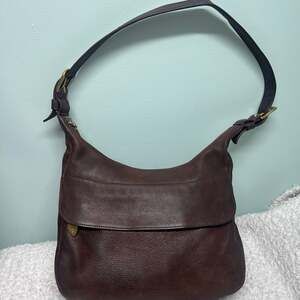 Vintage Libaire Dark Brown Leather Hobo Shoulder Bag Made in USA Great Purse